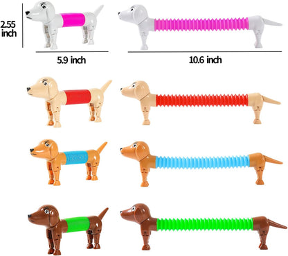 Robot dog,Dog pop tubes,Toy Dog,Animal pop Tubes,Fidget Toys for Kids,Sensory Toys for Kids 5-7,Dog Party Favors,autism sensory products,sensory toys for kids with autism,toys for ages 5-7（4 Pack Dog）