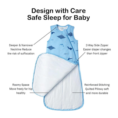 BubblePanda Rayon Made from Bamboo Sleep Sack 6-12 Months 0.5 Tog Soft Lightweight Toddler Sleep Sack for Babies 2-Way Zipper Wearable Blanket Baby 6 Months