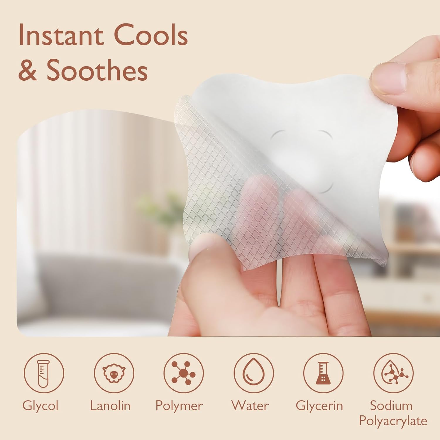Hydrogel Soothing Gel Pads for Breastfeeding: Breast Pads Reusable for Instant Pain Relief |