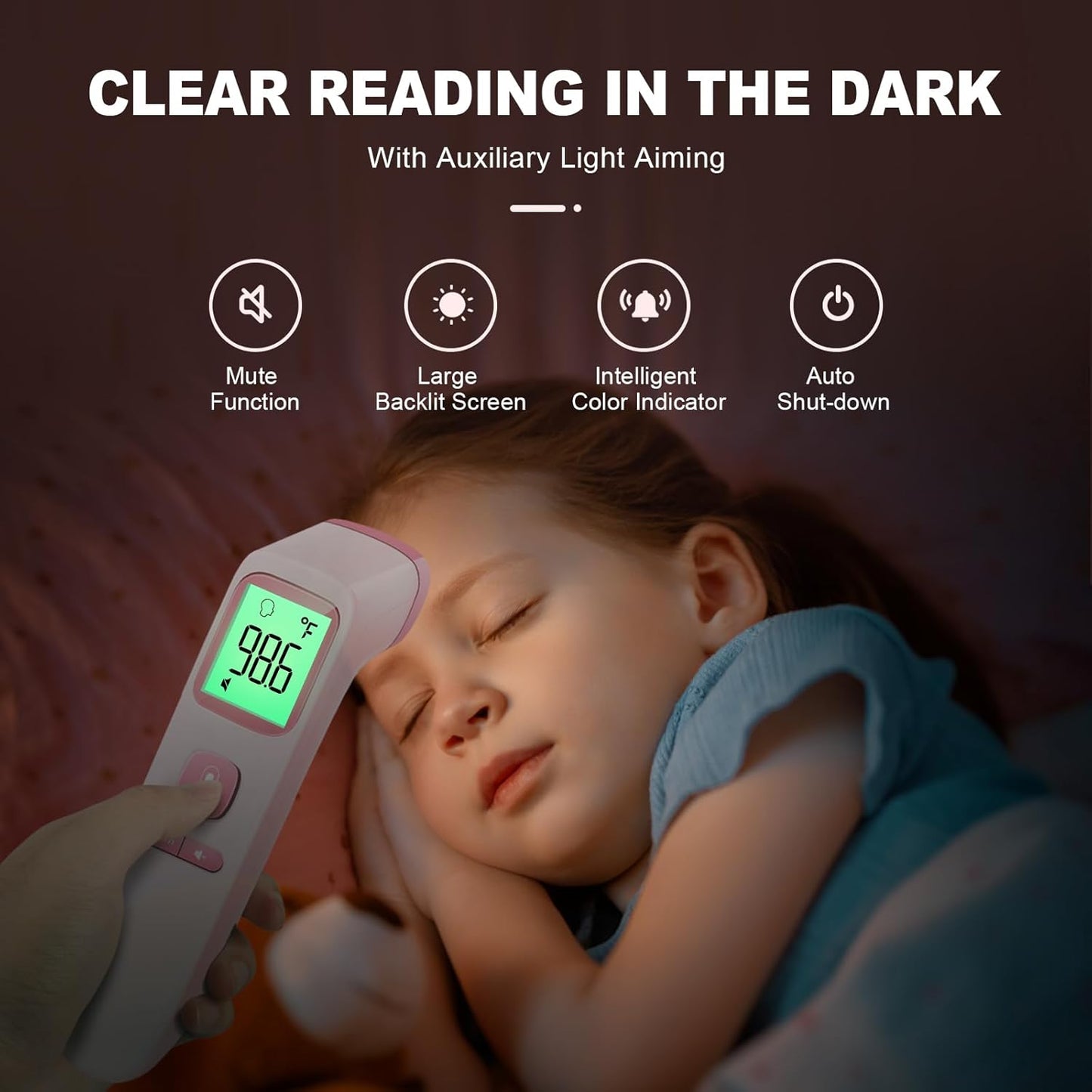 No-Touch Thermometer for Adults and Kids, Digital Accurate Baby Thermometer with Fever Alarm, 1