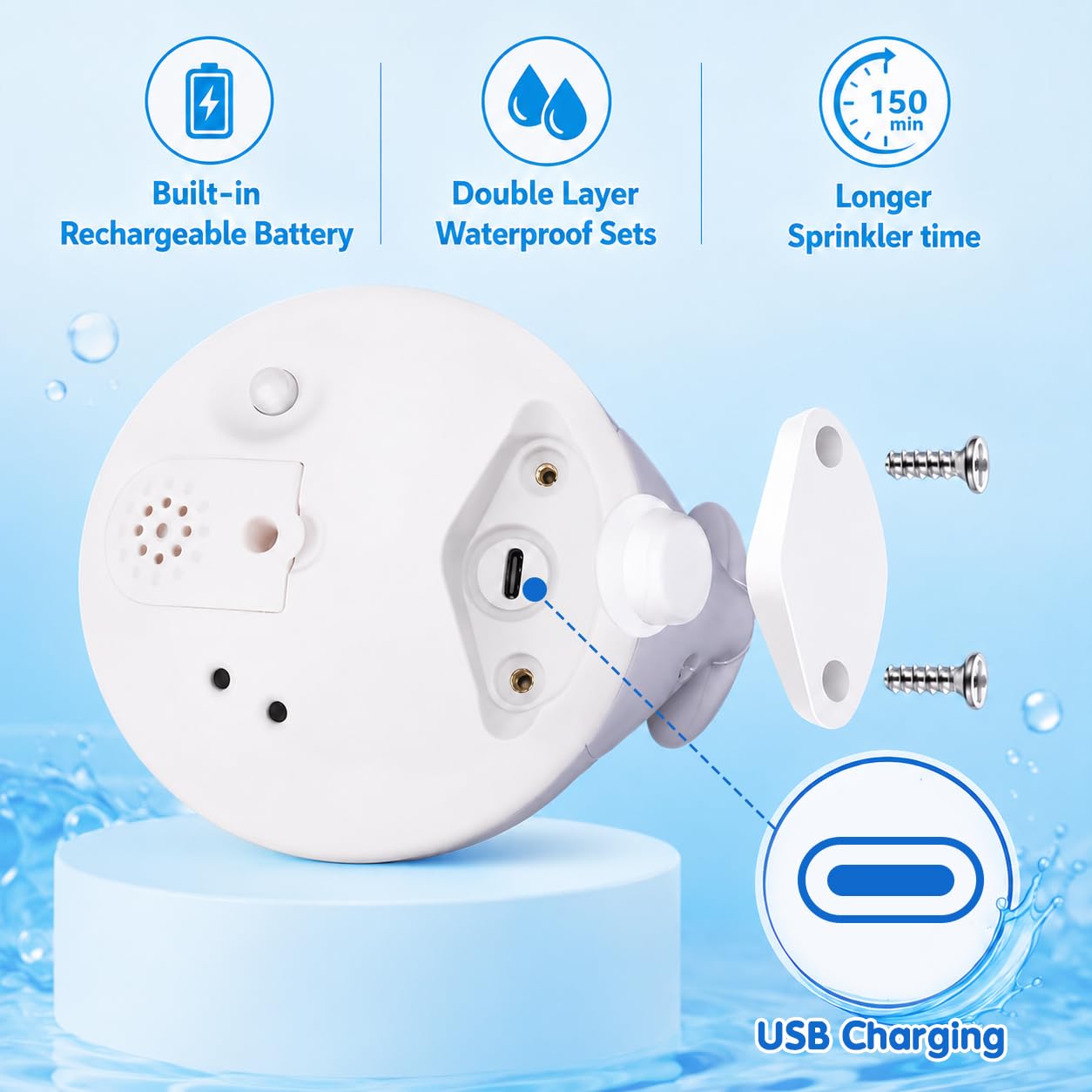 WAVISA Whale Bath Toy Sprinkler, Light Up Baby Bath Toys for Kids