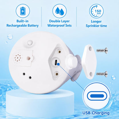 WAVISA Whale Bath Toy Sprinkler, Light Up Baby Bath Toys for Kids