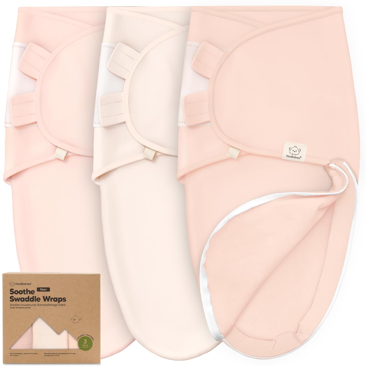 Baby Swaddle Sleep Sacks with Zipper - 3-Pack Swaddles for Newborns 0-3 Months, Infant, Baby Girls