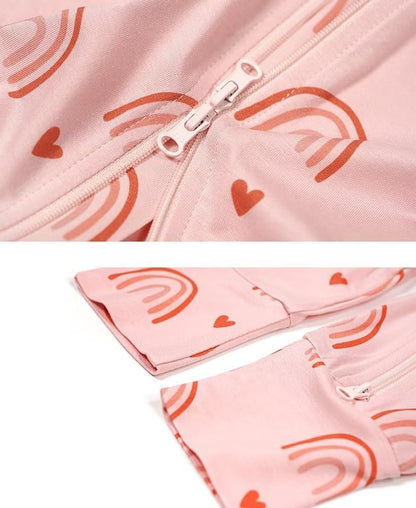 Teach Leanbh Toddler Unisex Baby Bamboo Viscose Pajamas 2 Way Zipper Short Sleeve Footless Romper Jumpsuit Sleep and Play