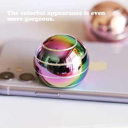 Metal Kinetic Desk Toy, Optical Illusion Fidget Spinning Top MulColorful Ball, Unique Executive Stress Relief Gift for Adults