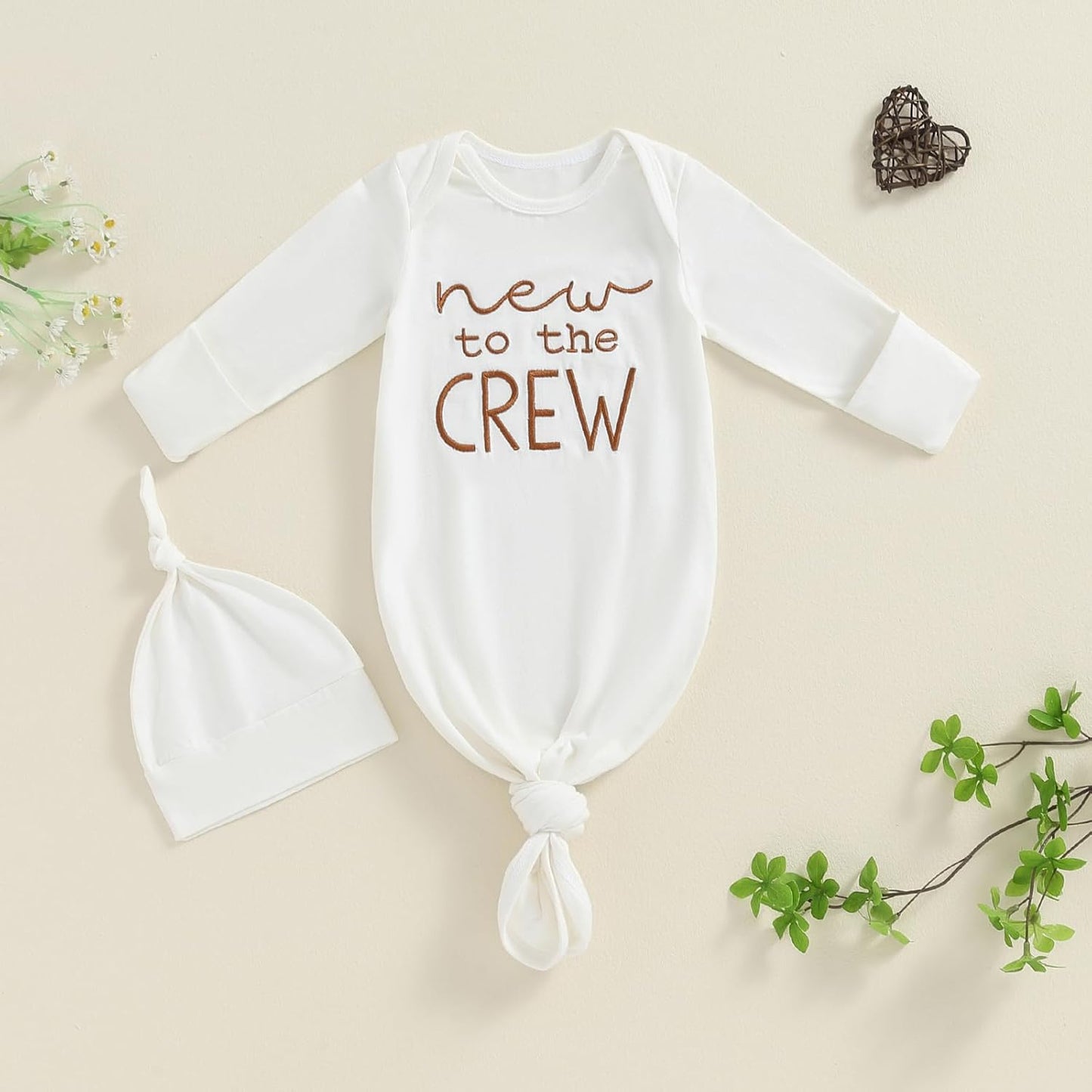 Newborn Boy Girl Coming Home Outfit Baby Infant Sleeper Gown Nightgown Outfits Cute Fall Winter