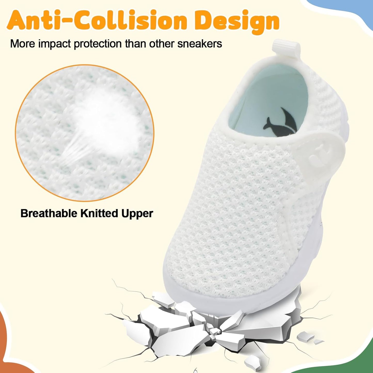 FEETCITY Baby Shoes Boys Girls First Walking Shoes Infant Sneakers Lightweight Slip On Shoe