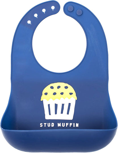 Baby Bib for Eating by Bella Tunno, Waterproof Silicone Bib with Large Food Catcher, Adjustable Fit