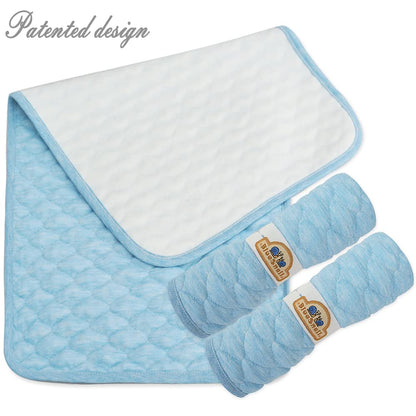 BlueSnail Quilted Thicker Waterproof Changing Pad Liners,3 Count(Blue 13??x 27??