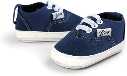 Morbido Infant Baby Boys Girls Canvas Sneaker Toddler Slip On Anti Skid Newborn First Walkers Candy Shoes for 0-18 Months