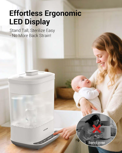 Baby Bottle Sterilizer | Esterilizador de Biberones, 6-in-1 HAUTURE Bottle Sterilizer and Dryer