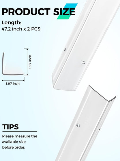 MONOID Wall Corner Protector, 2 PCS Furniture Edge Protection, PC Anti-Bump Guards Avoid Scratching Corner Trim for Door Frame, Table, Countertop, Stair, Wall-Mount, Clear, 1.97IN×47.24IN/5CM×120CM