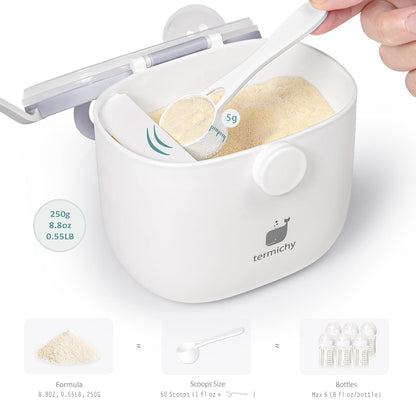 Termichy Baby Formula Dispenser, Portable Formula Dispenser Container with Scoop and Carry Handle
