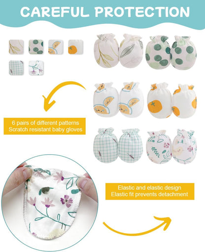 Cute Baby Mittens Newborn, No Scratch Baby Boy Mittens, Baby Girl Hat Gloves for Toddlers, Infant, Newborn