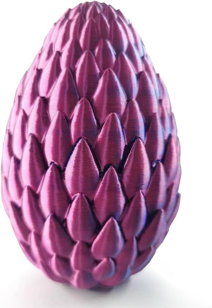 3D Printed Dragon in Egg,Full Articulated Dragon Dragon with Dragon Egg,Flexible Joints Suitable for Administrative Desk (Blue&Violet)