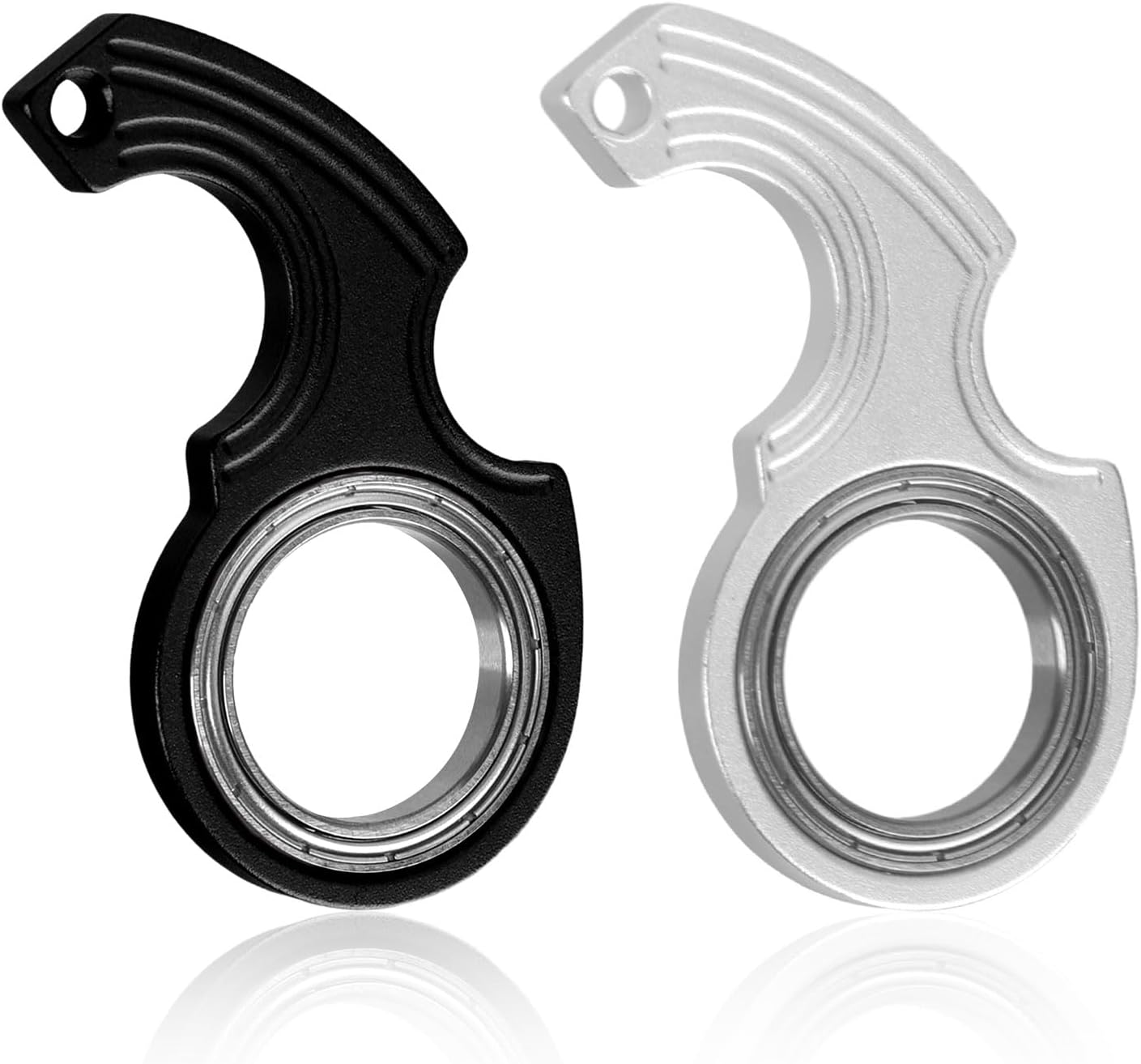 2pcs Key Chain Spinner Toys 0.67" Inner Diameter with 2pcs Key Rings, Finger Fidget Keychain Key