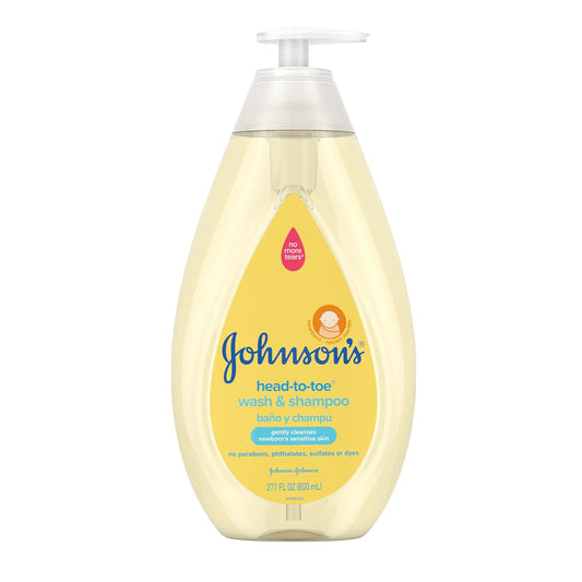 Johnson's Head-to-Toe Gentle Tear-Free Baby & Newborn Wash & Shampoo, Sulfate-, Paraben- Phthalate
