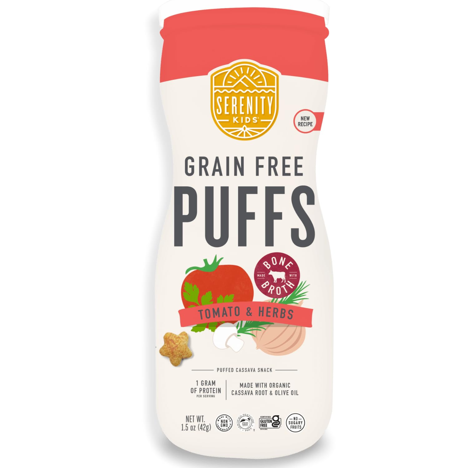 Serenity Kids 6+ Months Grain Free Puffs Toddler & Baby Snack | No Added Sugar, Gluten & Rice Free