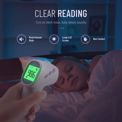 No-Touch Thermometer for Adults and Kids, Digital Thermometer with Fever Alarm, Fast Accurate