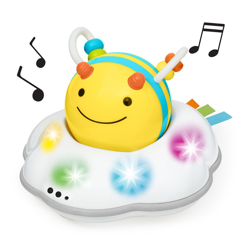 Skip Hop Baby Follow-Me Bee Tummy Time Crawl Toy 3-Stage Infant Sensory Development with Lights