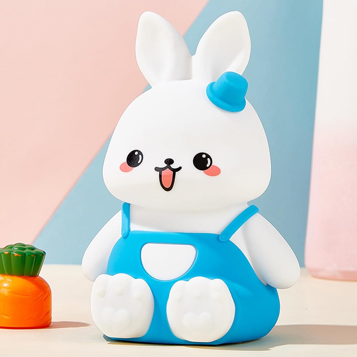 Night Light for Kids Bunny Lamp, Cute Easter Gifts for Girls,Rechargeable Baby Nursery Nightlight for Bedroom, Animal Silicone Kids Lamp Kawaii Room Decor