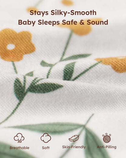 Yoofoss Baby Crib Sheets 2 Pack for Boys and Girls - 52x28 Fitted Crib Sheet Neutral Fits for