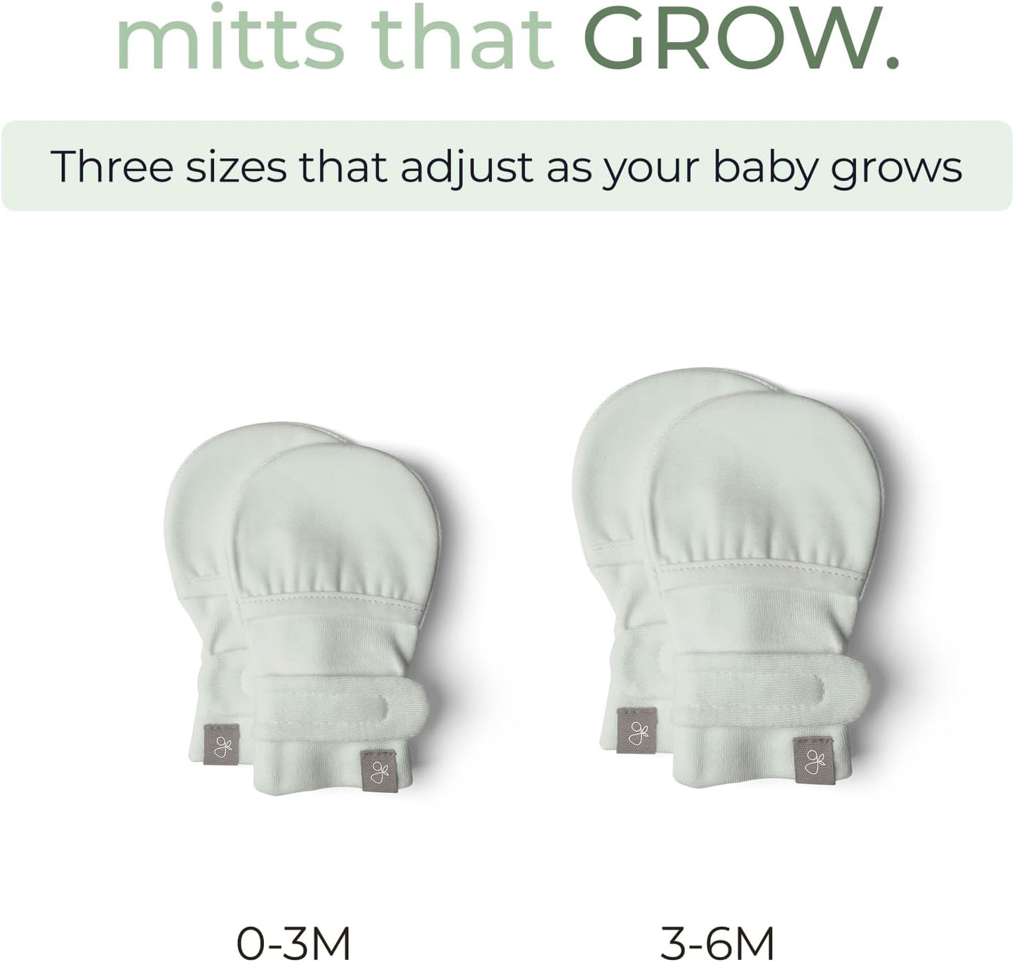 Goumi Baby Mitts, Anti-Scratch Newborn Mittens, Soft Stay-On Mitts, Succulent 3-6 Months