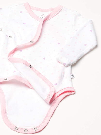 HonestBaby unisex-baby 3-pack Long Sleeve Side-snap Kimono Bodysuits Organic Cotton for Infant Baby Boys, Girls, Unisex