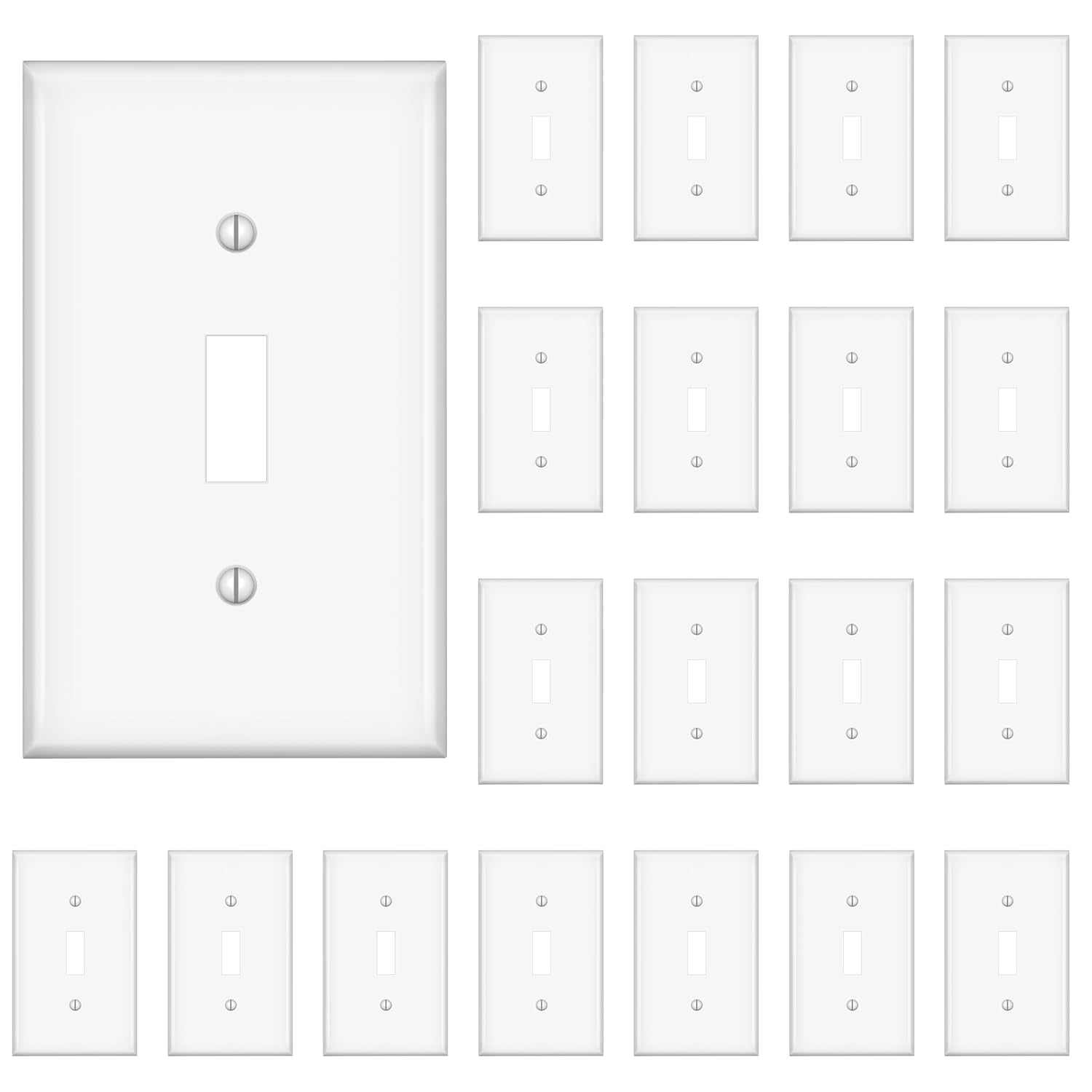 Light Switch Cover, Standard Size Toggle Light Switch Wall Plate,White, Wall Plates for Light