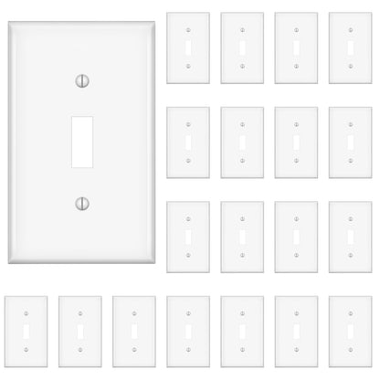 Light Switch Cover, Standard Size Toggle Light Switch Wall Plate,White, Wall Plates for Light