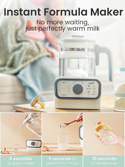 GROWNSY Baby Instant Warmer, Glass Water Boiler with Accurate Temperature Control for Formula