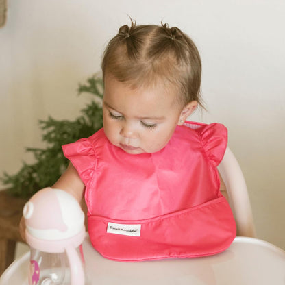 Tiny Twinkle Mess Proof Baby Bibs for Eating - Waterproof, Wipeable Bibs - Toddler Bibs - Travel