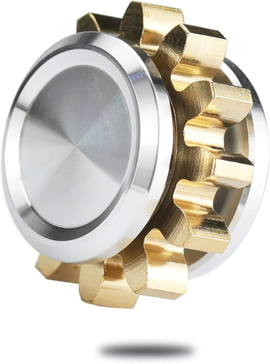 Metal Fidget Spinner for Adults, Small Mini Hand Toys, Copper Gear Linkage Fidget Blocks, Stacking Extendable Fingears Gyro, Bearing, Autism Sensory ADHD Anxiety Reduce