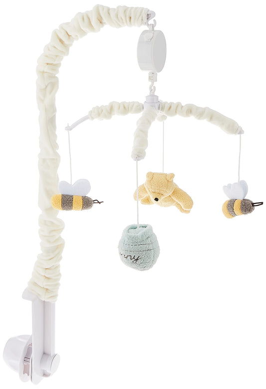 Disney Winnie The Pooh Classic Pooh Ivory, Sage, Butter Musical Mobile with Hunny Pot and Bees