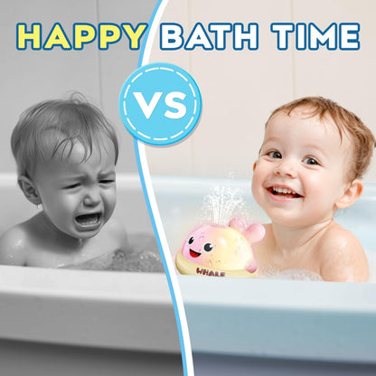 Light up Baby Bath Toys: Whale Bath Toy Sprinkler, Bath Toys for Kids Ages 1-3, Bathtub Outdoor