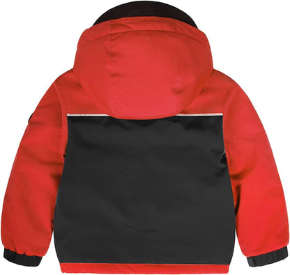 GEMYSE Toddler Boys Winter Coat Waterproof Ski Snow Jacket with Hood Thicken Warm Baby Jacket Outerwear