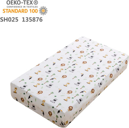 Safari Animal Bedding Set for Baby Boys Girls, 3-Piece Crib Set Including Sheet, Comforter & Skirt