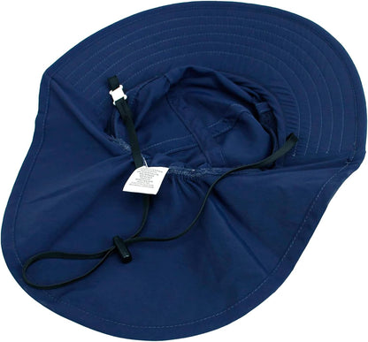 CHUNG Baby Sun Protection Hat Summer Toddler Adjustable UPF 50+ Wide Brim Neck Flap Beach Caps Boys Girls 1-12 Years Kids