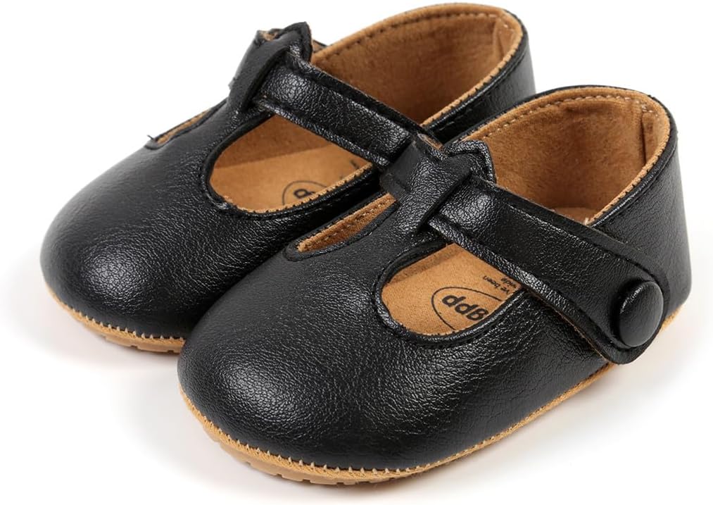 Baby Shoes Mary Jane Flats Non Slip Soft Sole Infant Toddler Sneakers First Walkers Party Christmas Dress Shoes