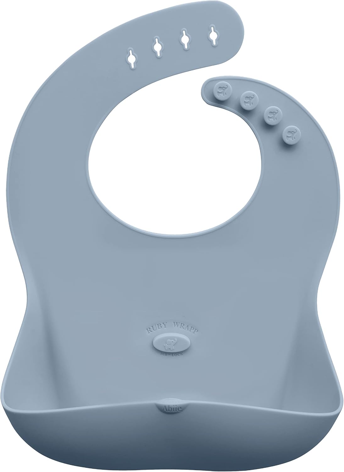 Abiie Ruby Wrapp Silicone Bibs for Babies with Front Pocket - Waterproof Bib - Stain Resistant