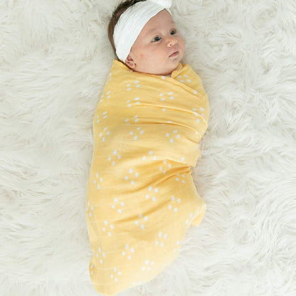 GRACED SOFT LUXURIES Premium Muslin Baby Swaddle Blankets 2 Pack | Large 47 x 47 inch | 100% Cotton Muslin Newborn Infant Swaddle Receiving Blanket Wrap (Floral Burst | Diamond Dot)