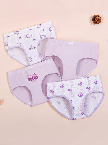 Haloumoning Girls Underwear Soft Cotton Underwear Toddler Girls Briefs Kids Comfy Panties,4-pack