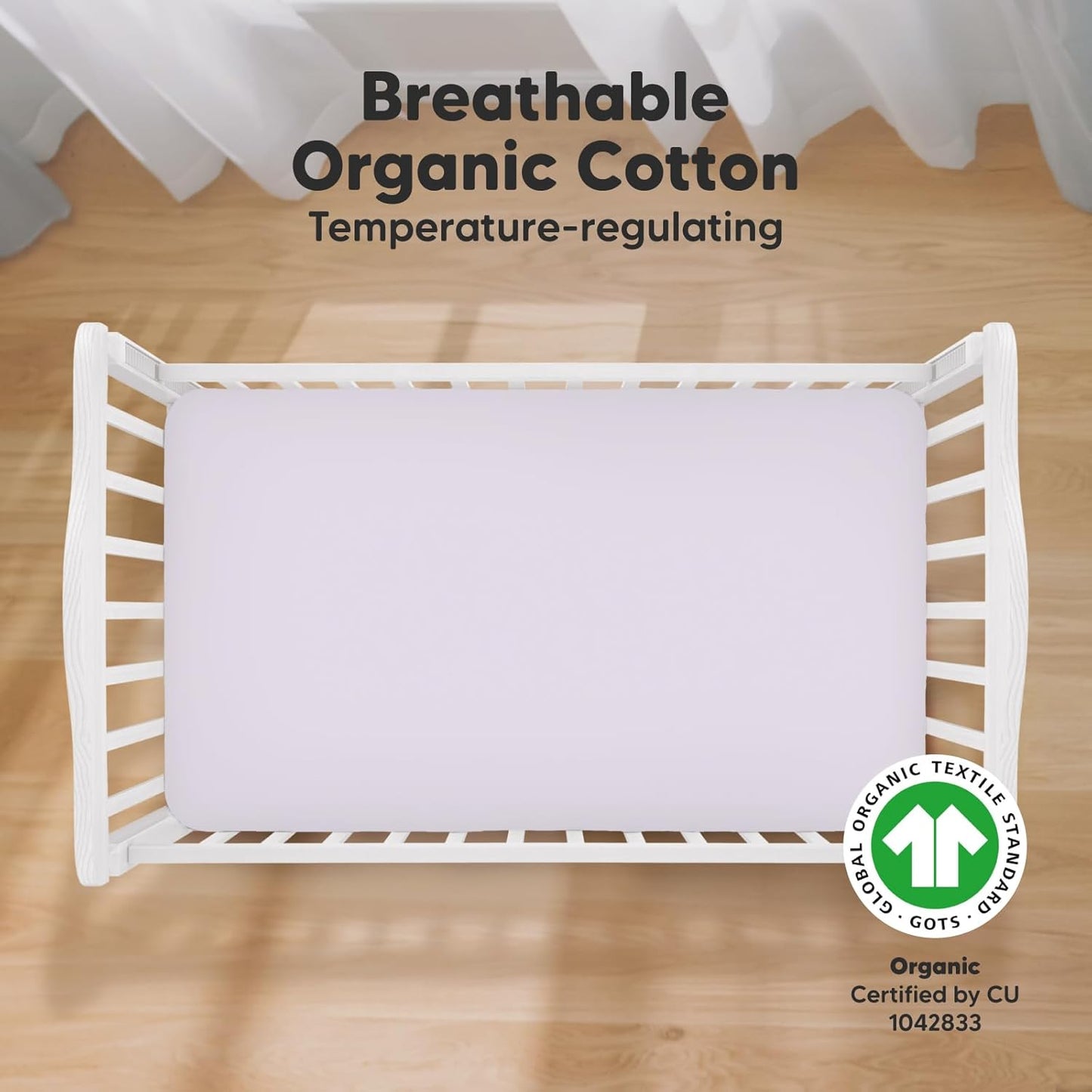 KeaBabies 2-Pack Organic Crib Sheets for Boys, Girls - 52x28 Fitted Crib Mattress Sheet Neutral