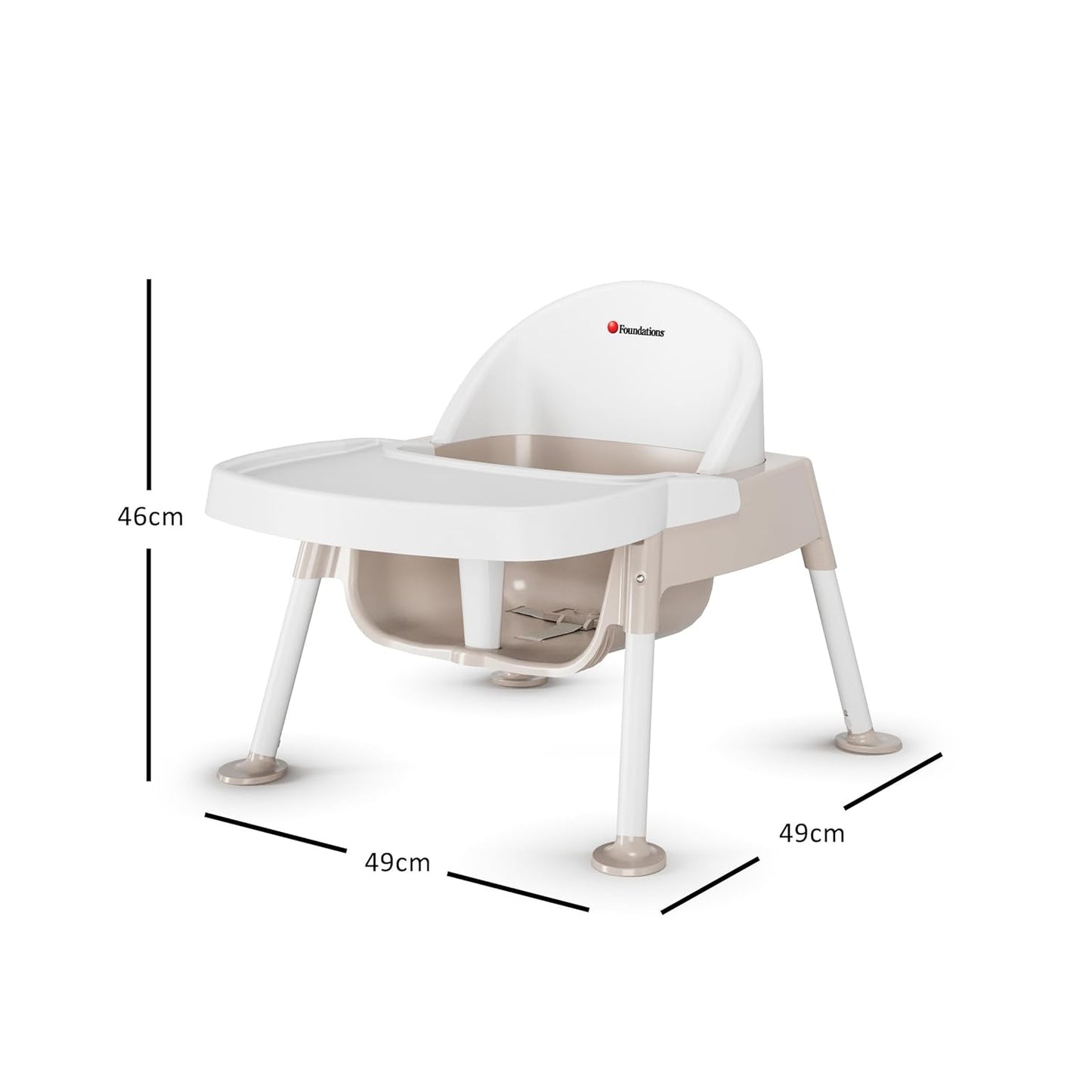 Foundations Secure Sitter 5" Feeding Chair, Stable “No Tip” Feet, 3-Point Adjustable Harness