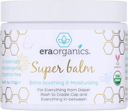 Era Organics Healing Ointment for Babies - USDA Certified Organic Natural Moisturizer Gentle on Sensitive Skin Prone To Baby Eczema, Cradle Cap (Infant Seborrheic Dermatitis), Rashes, Hives 4oz