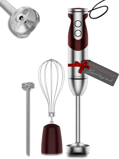 MegaWise Pro Titanium Reinforced 3-in-1 Immersion Corded Hand Blender, Powerful MOTOR with 80%