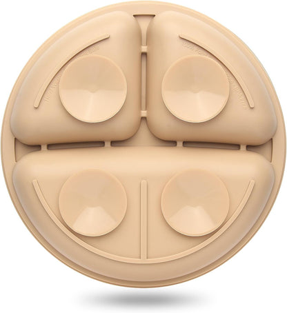 Suction Plates for Baby 3 pack, Stay Put Divided Toddler Plates, 100% Food Grade Silicone Baby Plates, BPA Free, Baby Feeding Supplies, Microwave & Dishwasher Safe