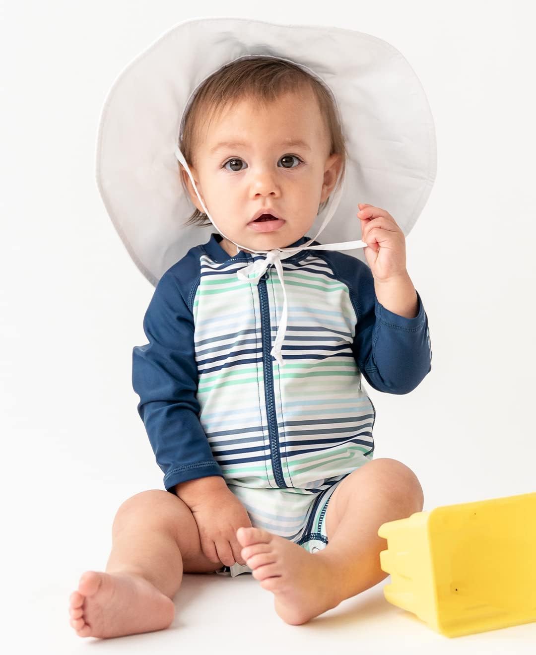 RUGGEDBUTTS Baby/Toddler Boy Swimsuit, One Piece Zipper Rash Guard Sunsuit with UPF 50+ Sun Protection