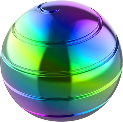 Kinetic Desk Spinnin Toys Ball, Fidget Toy Balls for Office for Adults, Optical Illusion Rotating Ball for Office ADHD Anxiety (45mm, Rainbow)