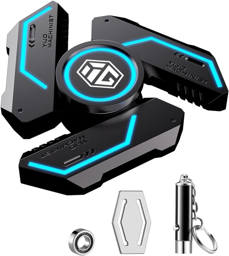 Fidget Spinners, Fidget Spinners Toy, Stress Anxiety ADHD Relief Figets Toy, Spinner Gifts for Adults and Kids, Metal Finger Hand Toy with Luminous Light, Absorb Solar Light Then Release in Dark